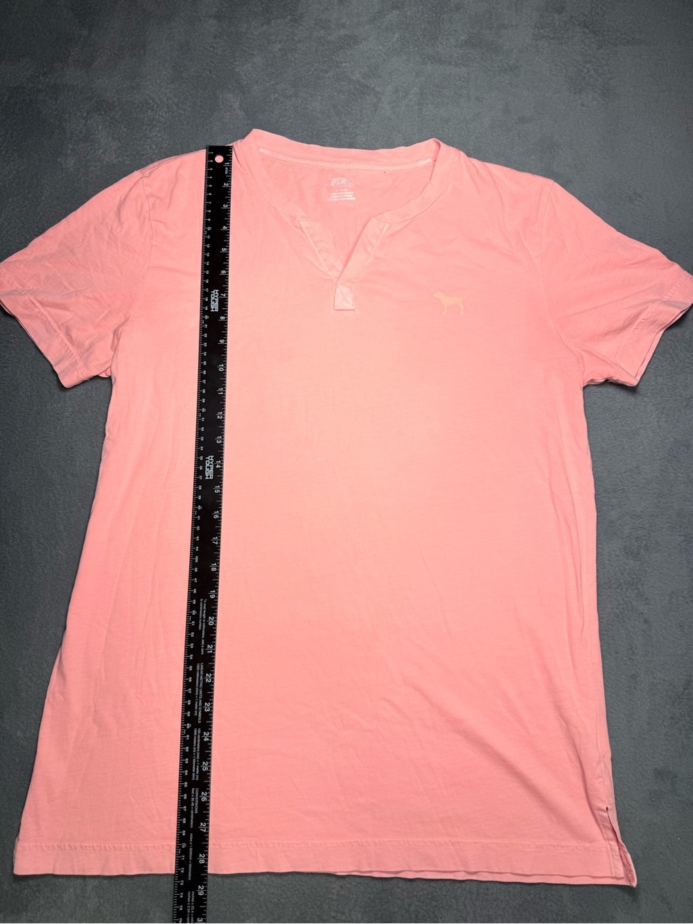 PINK Victoria's Secret Light Pink Short Sleeve Henley Tee